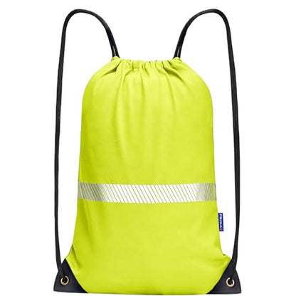 AYKRM Yellow Drawstring Backpack Bag work Sackpack - color: Yellow