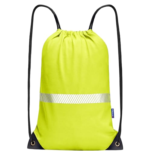 AYKRM Yellow Drawstring Backpack Bag work Sackpack - color: Yellow