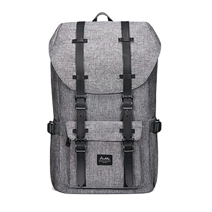 KAUKKO Travel Laptop Backpack, Outdoor Rucksack, Backpack Fits 15.6"(Linen Grey) - color: 1linen Grey, size: Large