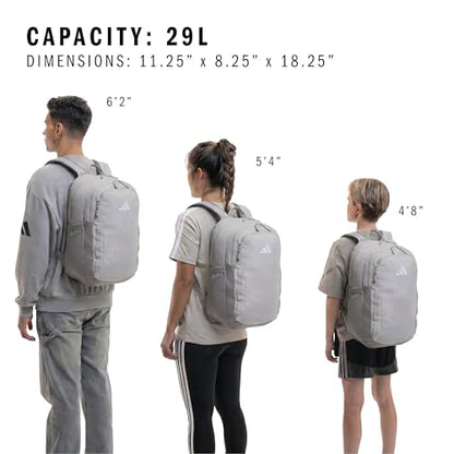 adidas Amplifier Backpack for Laptop, School and Gym, 28L, Grey Two/Grey Three/Regular, OSFA - color: Grey Two/Grey Three/Regular