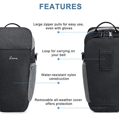 S-ZONE Camera Bag DSLR/SLR Waterproof Camera Case for Photographers Holster Compatible with Nikon Canon Sony | Strong Buckle,Rain Cover,Compatible with Nikon Canon Sony - color: Black