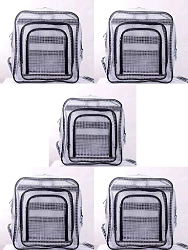 ESD 15.7inch 40cm*35cm*15cm anti-static clear pvc backpack,cleanroom engineer tool bag full cover pvc for put computer tool working in clean room 5PCS - color: Five Pieces Black Small