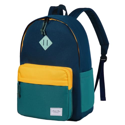 Chase Chic Kids Backpack for Boys - 17 inch School Backpacks for Toddler Girls Fits 6 to 12 Years Old - Lightweight Water Resistant Preschool Bookbag for Travel Daycare (Blue) - color: Dark Blue&blue