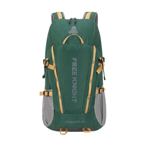 Bseash 45L Waterproof Hiking Camping Backpack with Rain Cover, Outdoor Sport Travel Bag Daypack for Climbing Skiing Cycling (Green) - color: Green