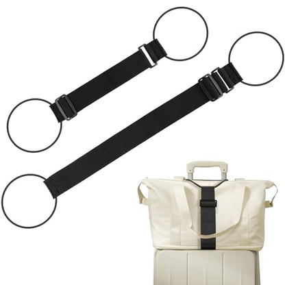 2 Pack Luggage Straps Bag Bungee,Adjustable Elastic Travel Belts for Add a Bag,Suitcase Strap for Attaching Extra Bags,Purse,Backpack,Handbag,Luggage Accessories (Black) - color: Black StyleA
