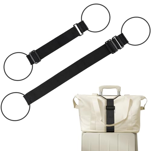 2 Pack Luggage Straps Bag Bungee,Adjustable Elastic Travel Belts for Add a Bag,Suitcase Strap for Attaching Extra Bags,Purse,Backpack,Handbag,Luggage Accessories (Black) - color: Black StyleA