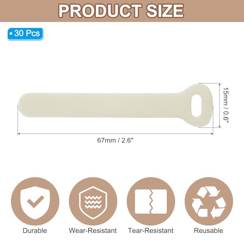 PATIKIL 30Pcs Leather Zipper Pull, 2.6" Replacement Zipper Puller Extender Backpack Luggage Sliders for Handbags Suitcases Bags Wallets Jackets Coats Pull Tabs, Light Apricot - color: Light Apricot
