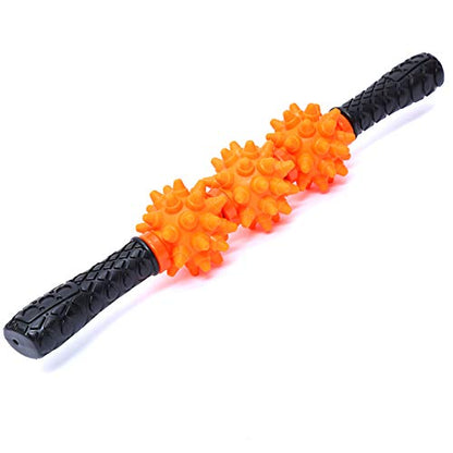 Muscle Roller Stick, Spiky Massage Stick Muscle Roller Deep Tissue Muscle Relaxation Massager Relief Muscle Soreness/Cramping and Tightness with Adjustable Handle for Back/Legs/Shoulder