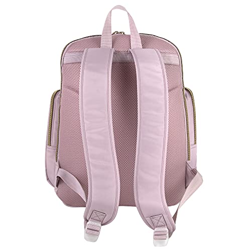 Fisher-Price Fastfinder Gemma Diaper Bag Backpack with Portable Changing Pad, Wipes Dispenser (Pink)