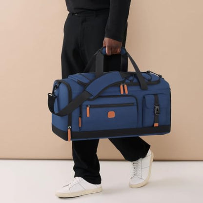 Gym Bag for Men and Women with Shoe & Laptop Compartment Sport Duffle Bag - color: Blue