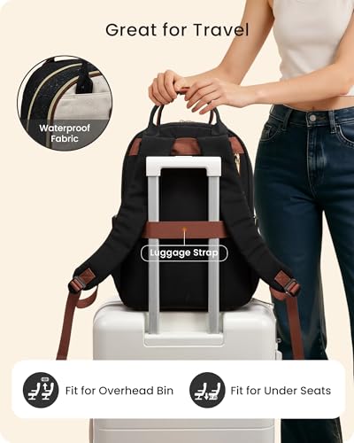 LOVEVOOK Backpack Black White Brown 18.4 inch - color: Black White Brown, size: 18.4 inch