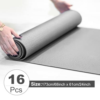 3 mm Thick Yoga Mat Bulk, Non Slip Exercise Workout Fitness Pad for Women Men, Gym Home Yoga Pilates, Easy to Clean, Sturdy PVC - color: Grey