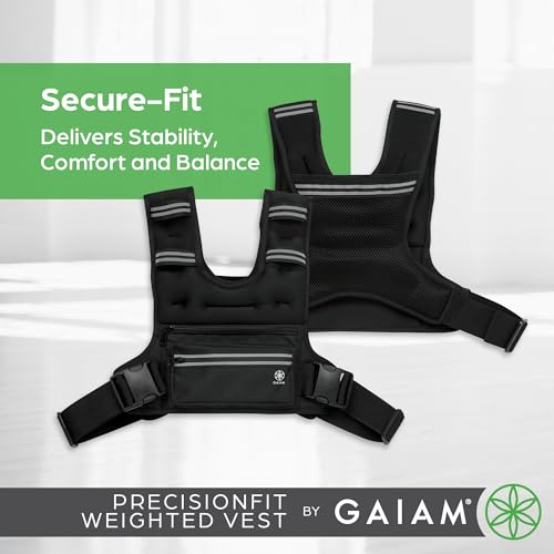 Gaiam Weighted Vest for Women and Men, Adjustable Weighted Workout Vest for Walking, Running, Strength Training - size: PrecisionFit