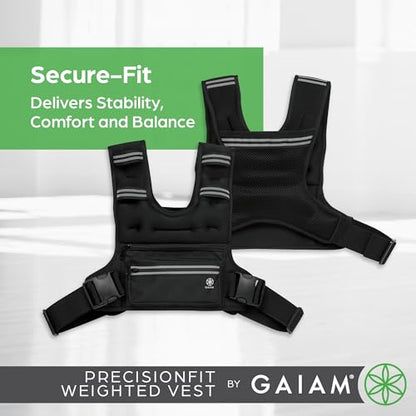 Gaiam Weighted Vest for Women and Men, Adjustable Weighted Workout Vest for Walking, Running, Strength Training - size: PrecisionFit