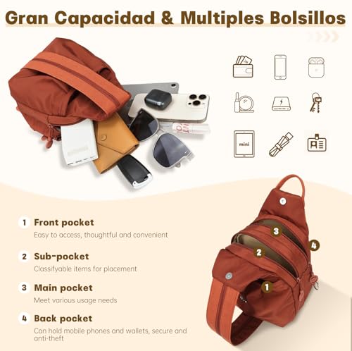 Waterproof 2-Way Mini Commuter Bag, Multi-Compartment Oxford Small Backpack, For Women, Collegeman, Commuter, Travel with Anti-Theft,Three in One Multifunctional Convertible Design (Orange) - style: Orange