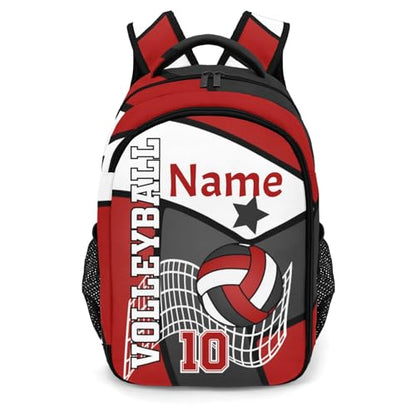 Volleyball Black White Red Personalized School Backpack Waterproof Laptop Bag for Woman Man - color: Muilti 25