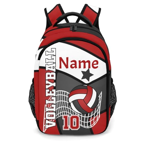 Volleyball Black White Red Personalized School Backpack Waterproof Laptop Bag for Woman Man - color: Muilti 25