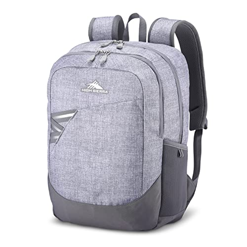 High Sierra Essential Backpack, Laptop Bookbag for Travel, Work, or School, Silver Heather, One Size - color: Silver Heather