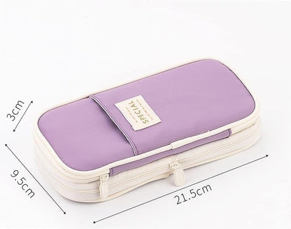 Arnuixty Large Storage Pencil Case Pen Bag with Zipper Big Capacity Pouch Organizer for Office Travel Holder Box - color: Light Green