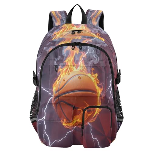 Bolaz Basketball Light Travel Backpack 14 Inch Laptop Computer Bag Sturdy School Bag College Bookbag