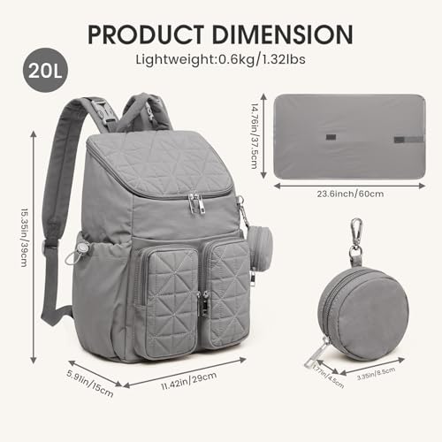 G4Free Diaper Bag Backpack for Moms Dads Travel Baby Bag with Pacifier Case & Insulated Pockets,Grey - color: Grey