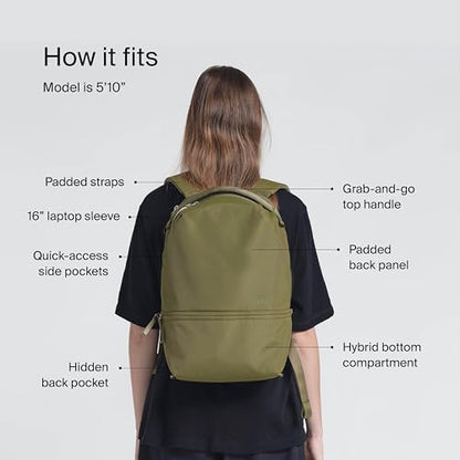 Urth Arkose 20L Modular Backpack + 3.7L Camera Insert - Water Resistant, Anti-Theft, Recycled Bag for DSLR/SLR/Mirrorless, 13-16 Inch Laptop in Green - color: Green