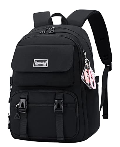JiaYou Teen Girls Casual Backpack High Middle School Daypack Women Daily Travel Laptop Bag (2# Black, 26 Liters) - color: 2# Black