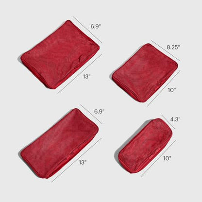 Away Insider Packing Cubes Set of 4 – Lightweight Travel Organizers for Luggage, Suitcases & Carry-On Bags, Cherry Red - color: Cherry Red