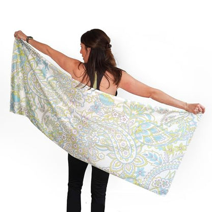 SHAKEitCOOL Large Cooling Shawl - Instant Heat Relief for Outdoor Events - color: Muted Paisley