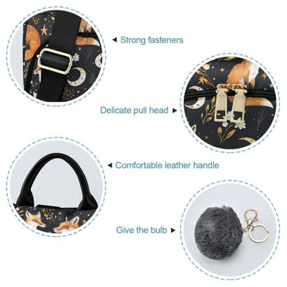 MNSRUU Women Backpack Purse Fox Plants Stars Moons Backpack for Women Anti-theft Shoulder Bag Carry On Backpack Lightweight Rucksack Fashion Travel Ladies Bags - color: Fox I9003