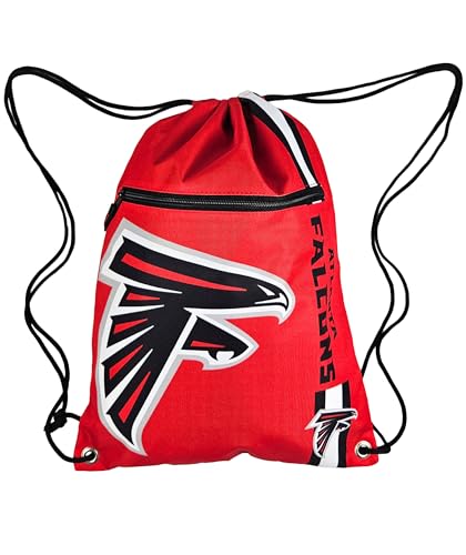 FOCO Atlanta Falcons NFL Drawstring Backpack with Zippered Pocket — Officially Licensed, Cordura Nylon - color: Atlanta Falcons