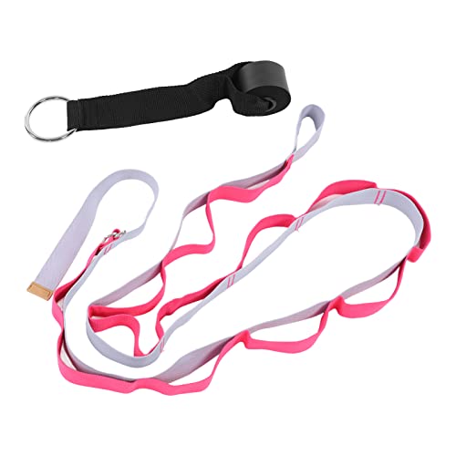 Yoga Stretching Strap, Yoga Strap for Flexibility and Balance, 3.1m Oxford Cloth Leg Stretcher with Foam - Covered Snap Ring, for Dance Gymnastics Physical Therapy and - color: Red