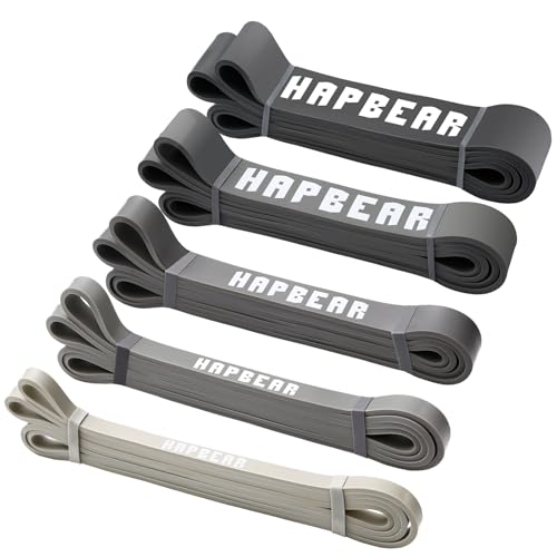 HAPBEAR Pull Up Assistance Bands - Pull Up Bands - Resistance Bands - Exercise Bands Resistance Bands Set - Workout Bands for Working Out, Stretching, Muscle Training - color: Gray