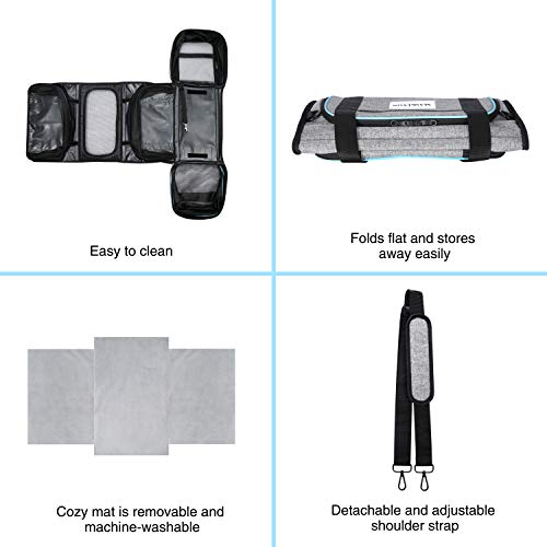 Airline Approved Pet Carrier, Large Soft Sided Pet Travel TSA Carrier 4 Sides Expandable Cat Collapsible Carriers with Removable Fleece Pad and Pockets for Cats Dogs and Small Animals