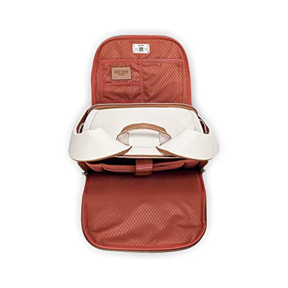DELSEY PARIS Chatelet Air 2.0 Travel Laptop Backpack, Fits 14 Inch Laptop, Water-Repellent Recycled Fabric, Vegan Leather Trim, Trolley Sleeve, Angora - color: Angora