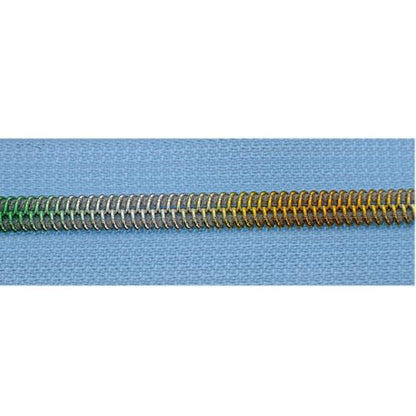 #5 Colorful Metallic Nylon Coil Zipper by Yard,Blue Zipper Tape Bulk 10 Yards with 25pcs Silver Pull for DIY Sewing Craft Bag YIGUANXIN - color: Blue-Colorful