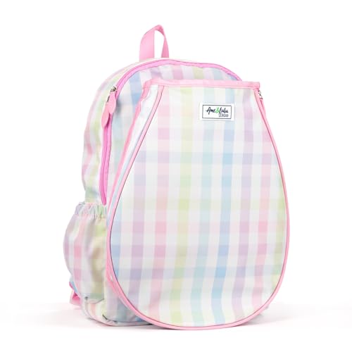 Ame & Lulu Little Love Tennis Backpack - color: Rainbow Gingham