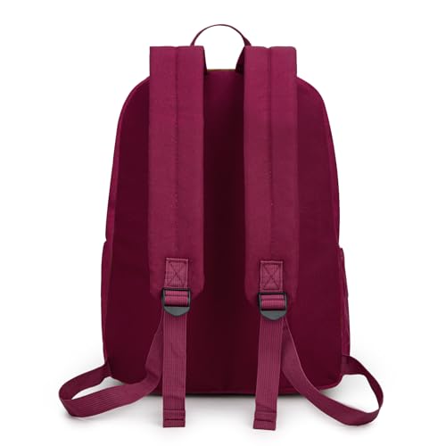 Montana West School Backpack for Women Men Lightweight College Bookbag Casual Daypack Backpacks for Commute & Travel - color: *Black & Burgundy