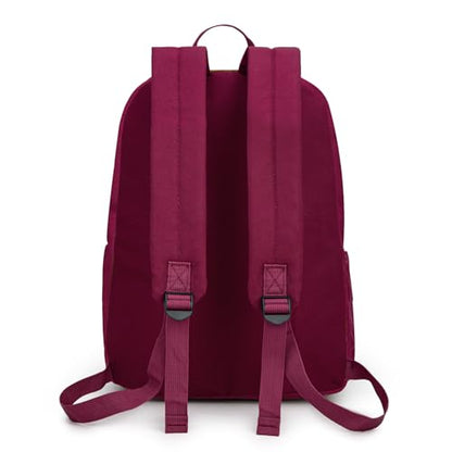 Montana West School Backpack for Women Men Lightweight College Bookbag Casual Daypack Backpacks for Commute & Travel - color: *Black & Burgundy