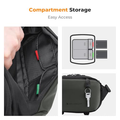 K&F CONCEPT Camera Sling Bag Crossbody Bag Waterproof Camera Shoulder Backpack DSLR/SLR/Mirrorless Camera Case - color: 15 Deep Green Small