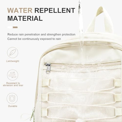 Backpacks For College Students Women,Aesthetic Bookbag,Casual Dayback Small Travel Backpacks,Waterproof Middle School Backpack For Teens Girls Boys(Beige) - color: Beige
