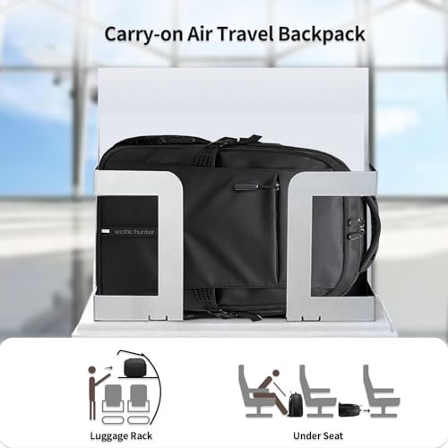 ARCTIC HUNTER AH Business Laptop Backpack for Men Work Commuting, 30L Large Travel Carry On Backpack Flight Approved for Airplane, Professional College Backpacks Casual Daypack Black - color: Black