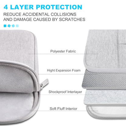 Lacdo 14 Inch Laptop Sleeve Case Computer Bag for HP Lenovo Dell ASUS Acer Chromebook 14 / HP Stream 14 / Dell Inspiron 14 / Lenovo IdeaPad 14 / Acer Spin 3 / ASUS ZenBook 14 Water-Resistant, Gray - color: Gray, size: 14 Inch
