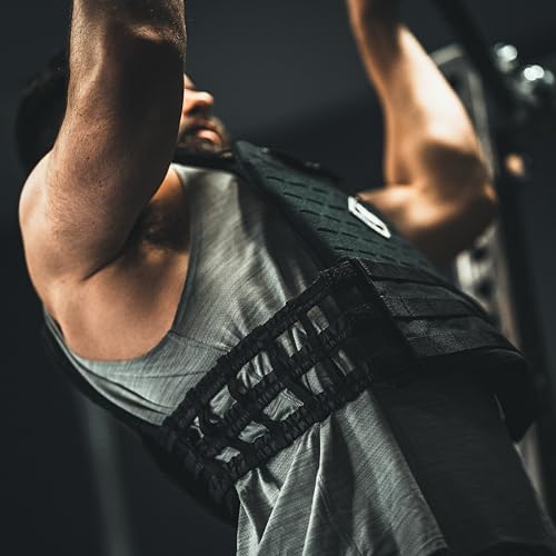 F&F STEEL Adjustable Weighted Vest & Plates - Strength, Edurance, Running, Hiking, Rucking, Fitness WODs - color: Black Vest