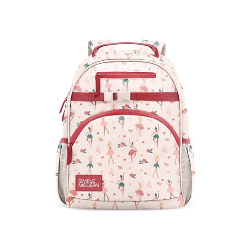Simple Modern Medium Toddler Backpack for School Girls and Boys | Kindergarten Elementary Kids Backpack | Fletcher Collection | Kids - 15" tall | Pink Ballerina - color: -Pink Ballerina, style: Kids Medium