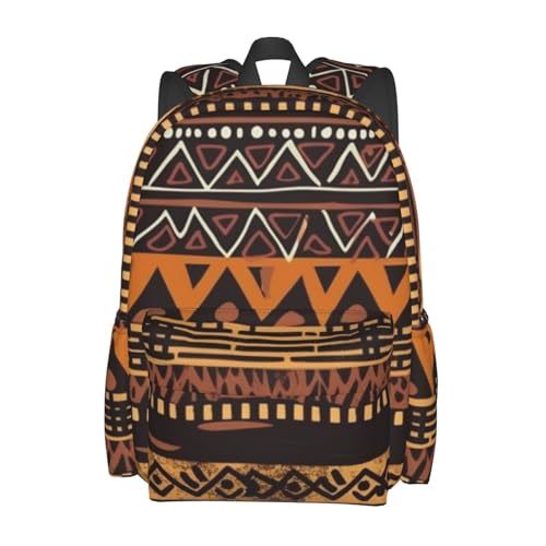 African Mud Cloth Tribal Travel Backpack for Men Women 15.6 inch Laptop Backpack Casual Daypack for Weekender - color: African Mud Cloth Tribal