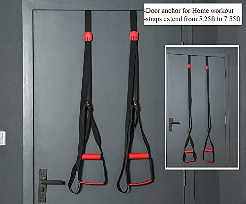 Training All-in-One Suspension Trainer Exercise Equipment Bundle,Bodyweight Fitness Resistance Trainer Kit with Pro Straps for Door Pull up Bar, Anchor Point for Complete Body Workouts V1