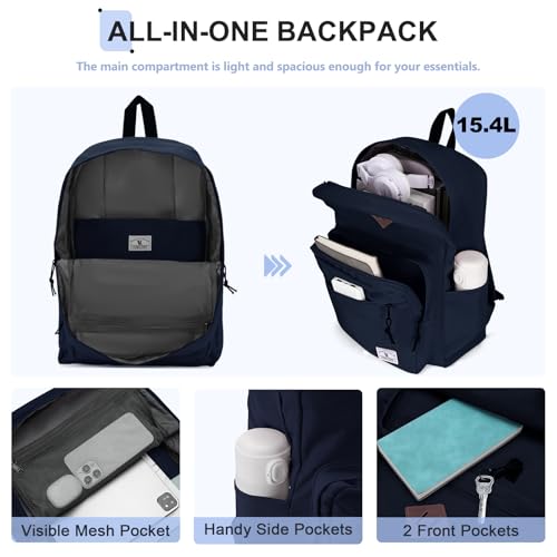 VX VONXURY Backpack for Men Women, Lightweight Kids School Bag, Classic Basic Laptop Bookbag for College Work Travel Hiking - color: Blue