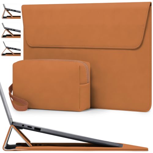 HYZUO 13 Inch Laptop Sleeve Case Bag with Adjustable Stand for MacBook Air 13 M5 A3449 M4 M3 M2 M1 2026-2018, 13" MacBook Neo 2026, MacBook Pro 13 M2 M1 2026-2016, Surface Pro, XPS 13, Brown - color: Brown, size: 13 Inch