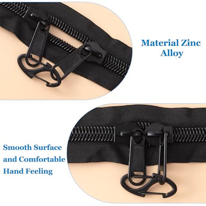 HINZIC 8pcs Zipper Clip Anti Theft Deterrent, Dual Opening Safety Zipper Pull Replacement, S Carabiner Clips for Backpacks Traveling Camping Suitcases- Black - color: 8pcs-Black